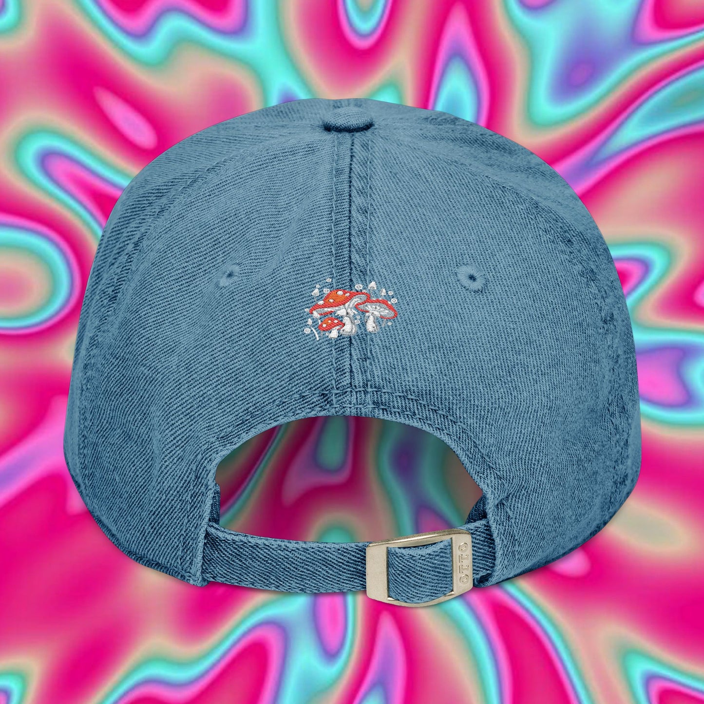 Embroidered 'Frog' Denim Hat — Cute Frog Heart Baseball Cap
