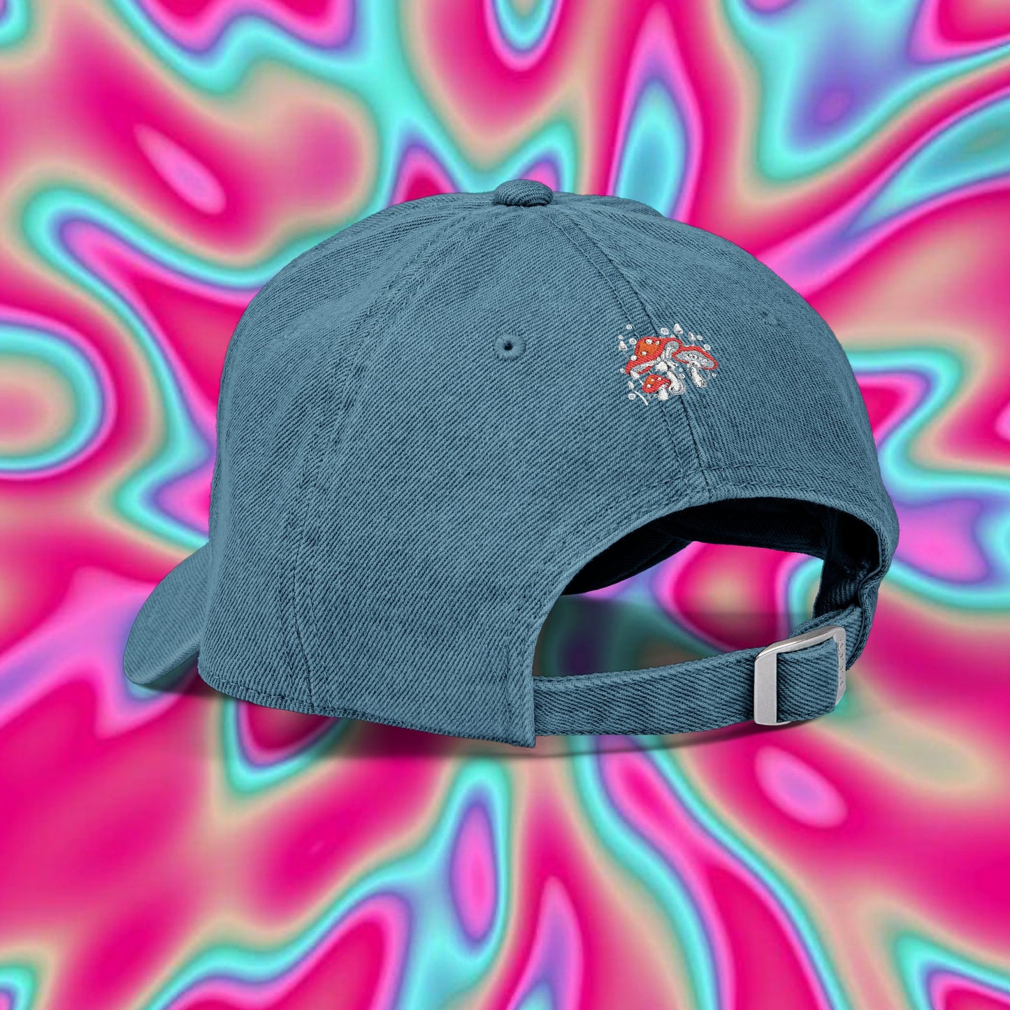 Embroidered 'Frog' Denim Hat — Cute Frog Heart Baseball Cap