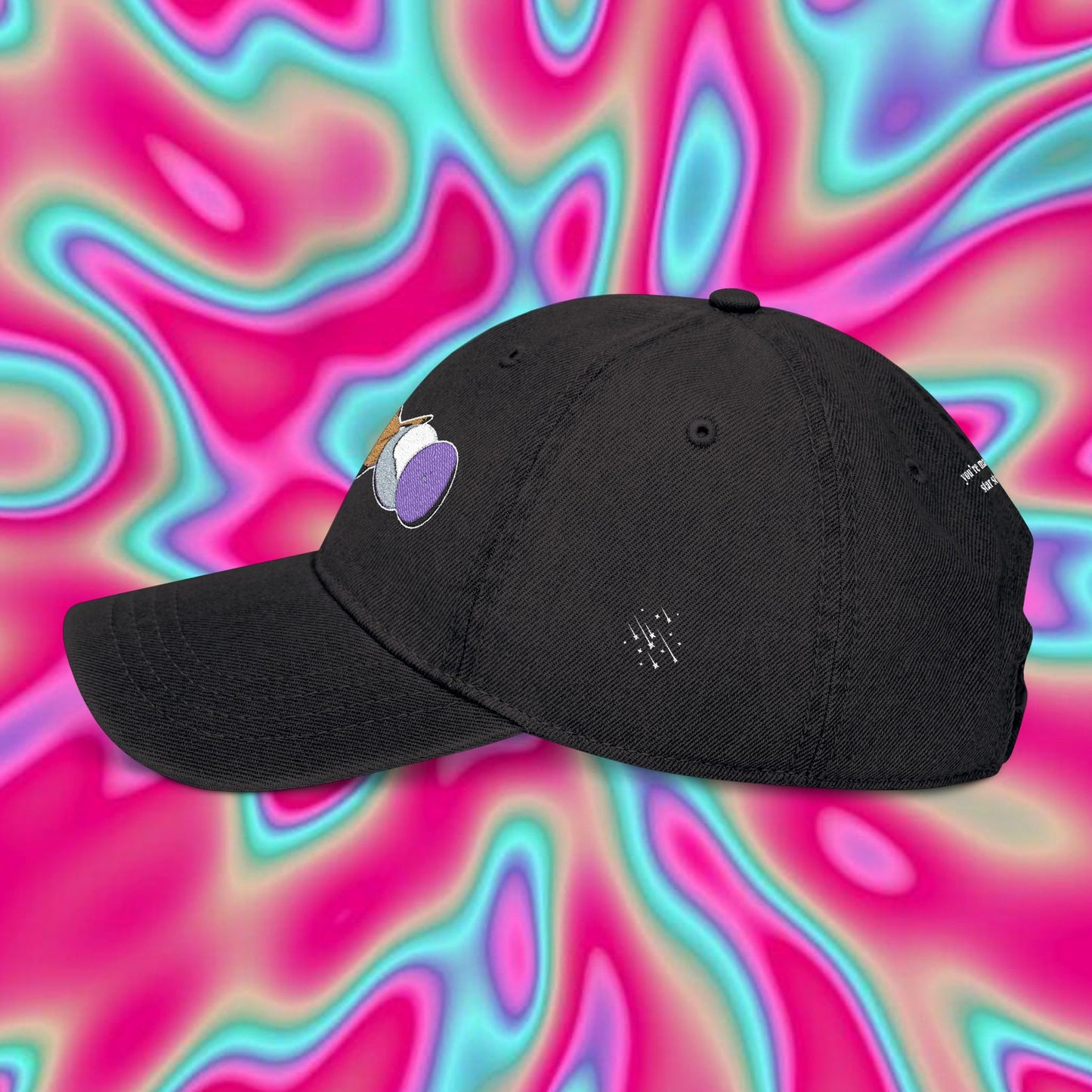 Embroidered Planet Phases Denim Hat — Retro Astronomy Baseball Cap