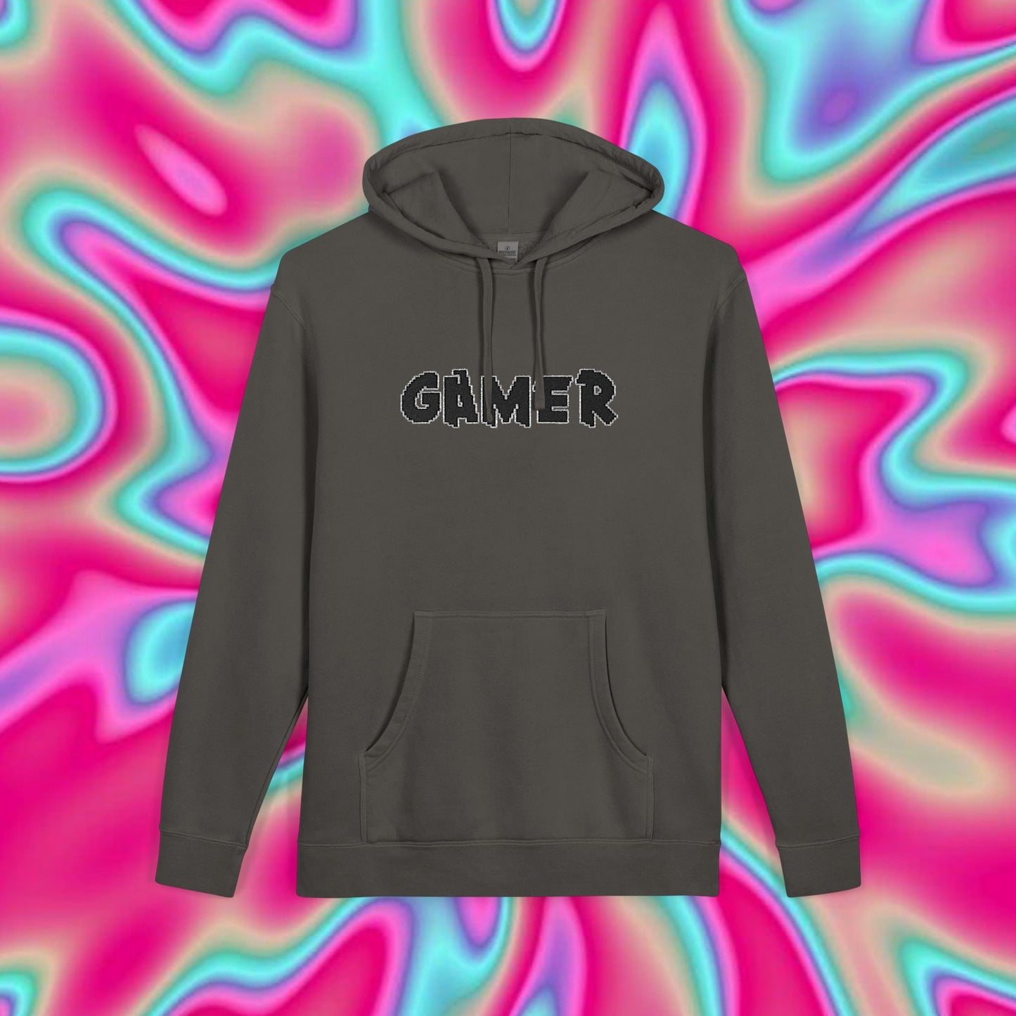 Gamer Hoodie — Retro Distressed Text Pullover for Gamers