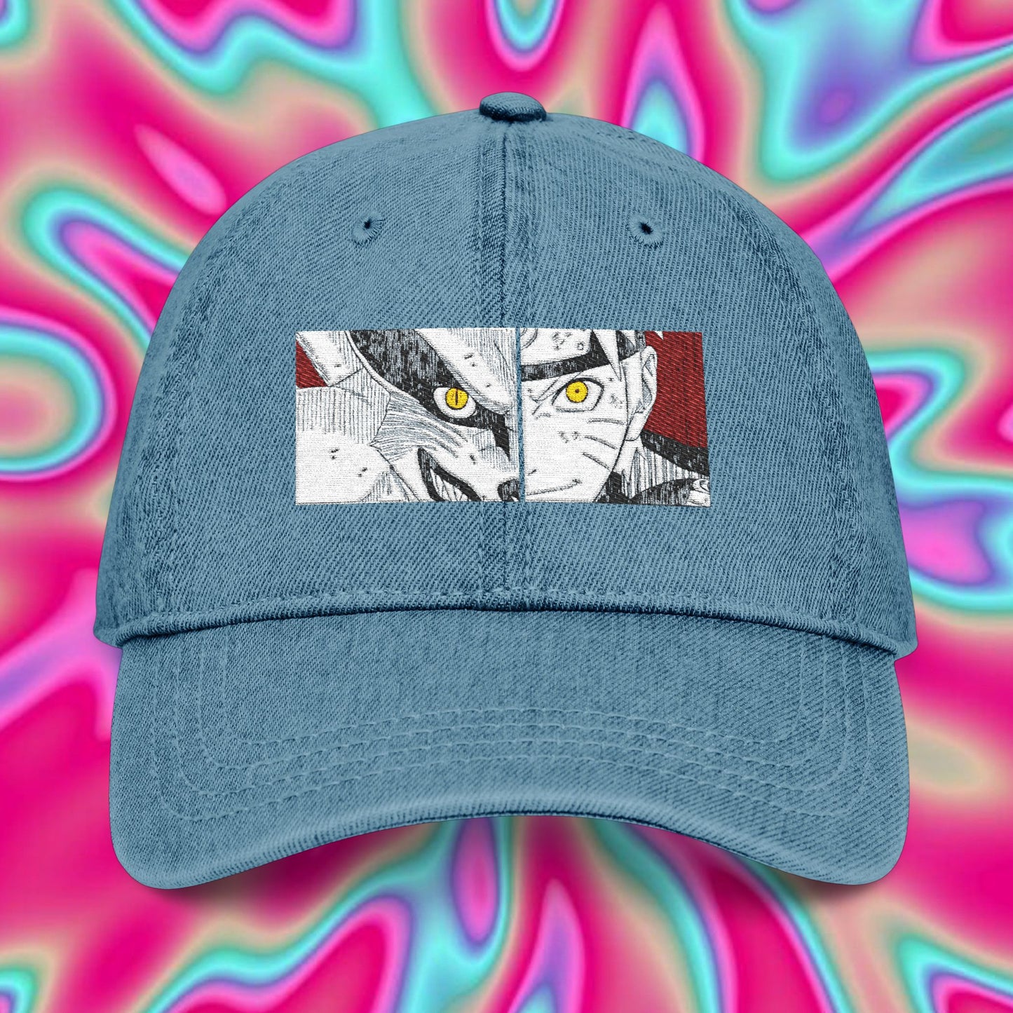 Naruto & Kurama Embroidered Denim Hat