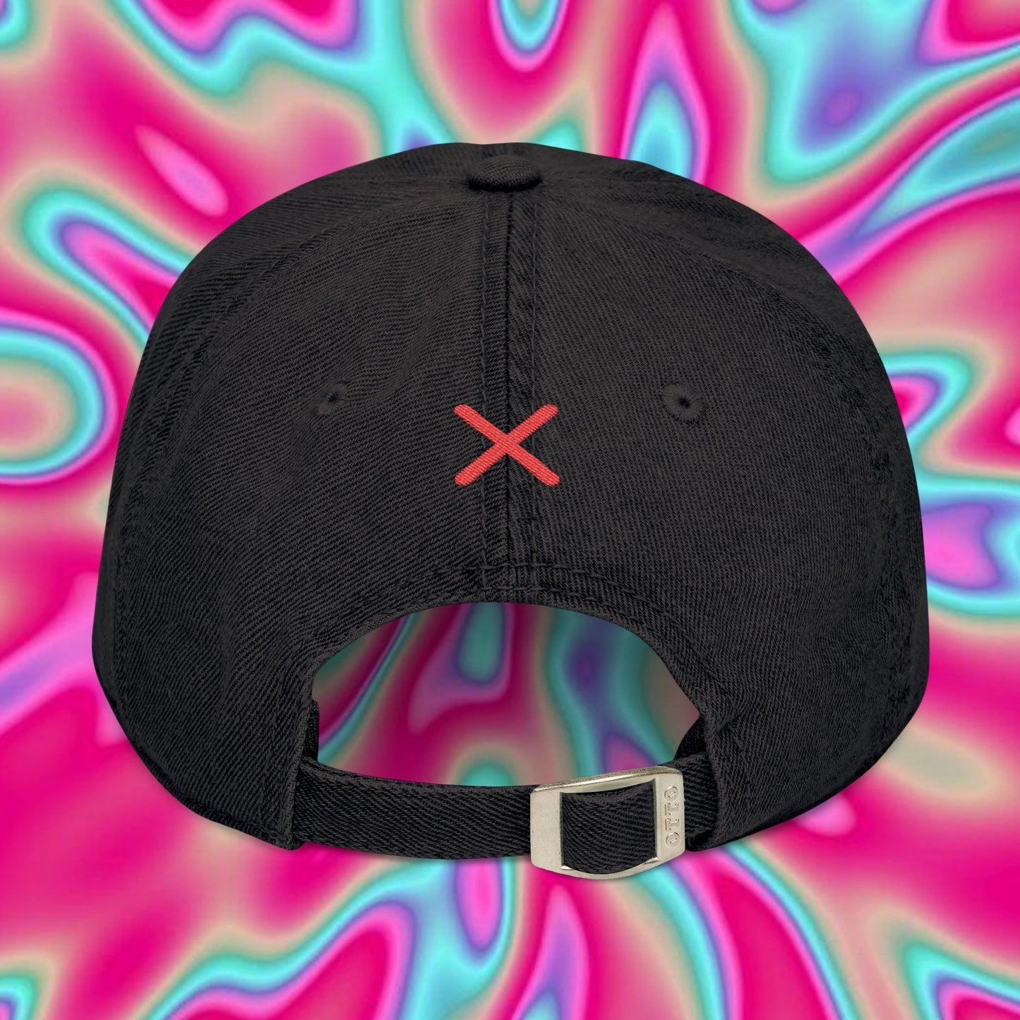 Embroidered Denim Hat — "No Means No." Statement Cap