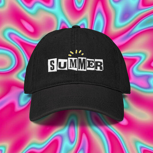 Summer Embroidered Denim Hat — Cute Sun Patch Cap