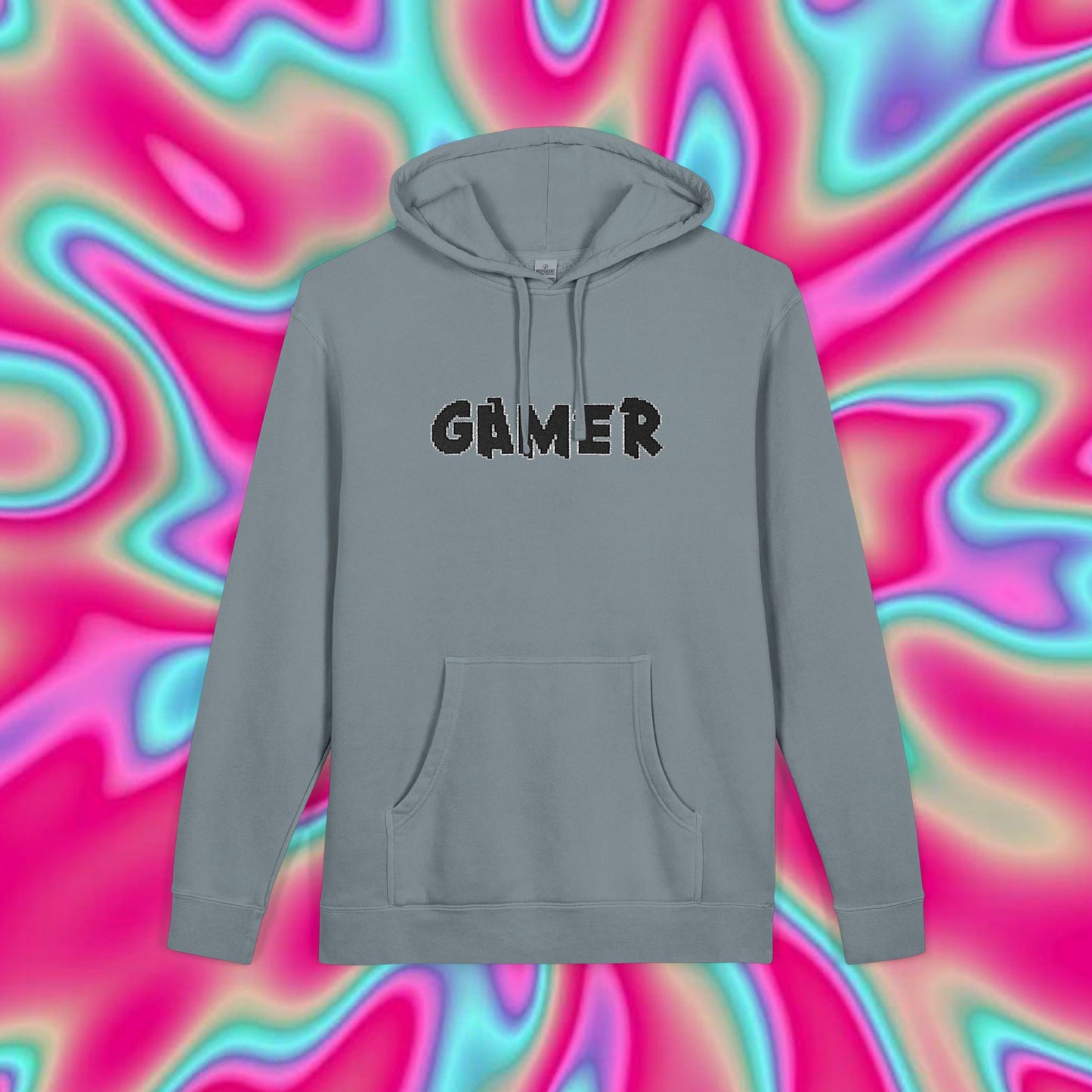 Gamer Hoodie — Retro Distressed Text Pullover for Gamers