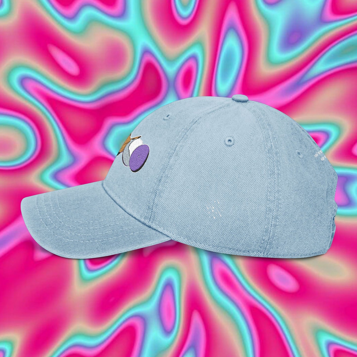 Embroidered Planet Phases Denim Hat — Retro Astronomy Baseball Cap