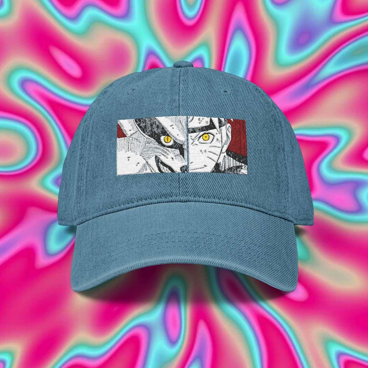 Naruto & Kurama Embroidered Denim Hat