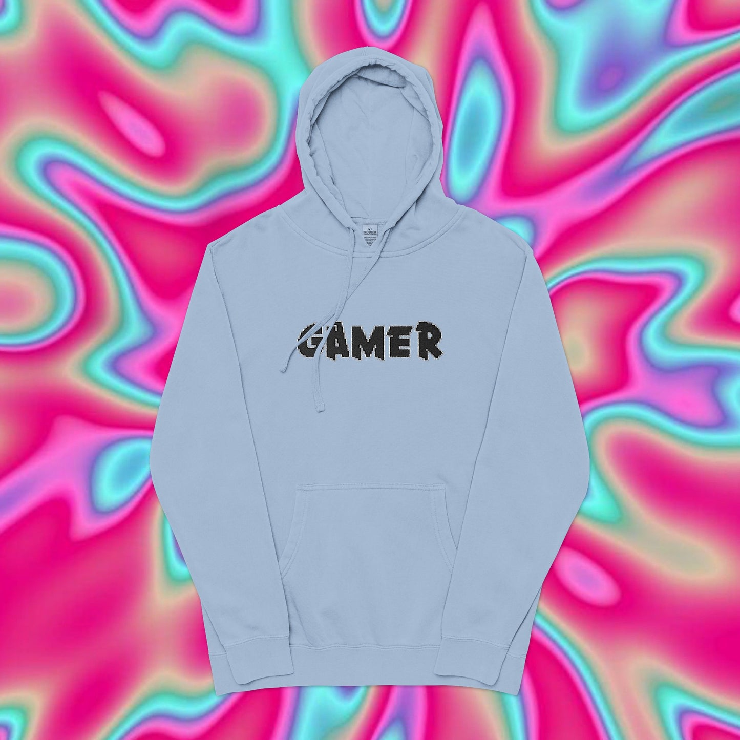 Gamer Hoodie — Retro Distressed Text Pullover for Gamers