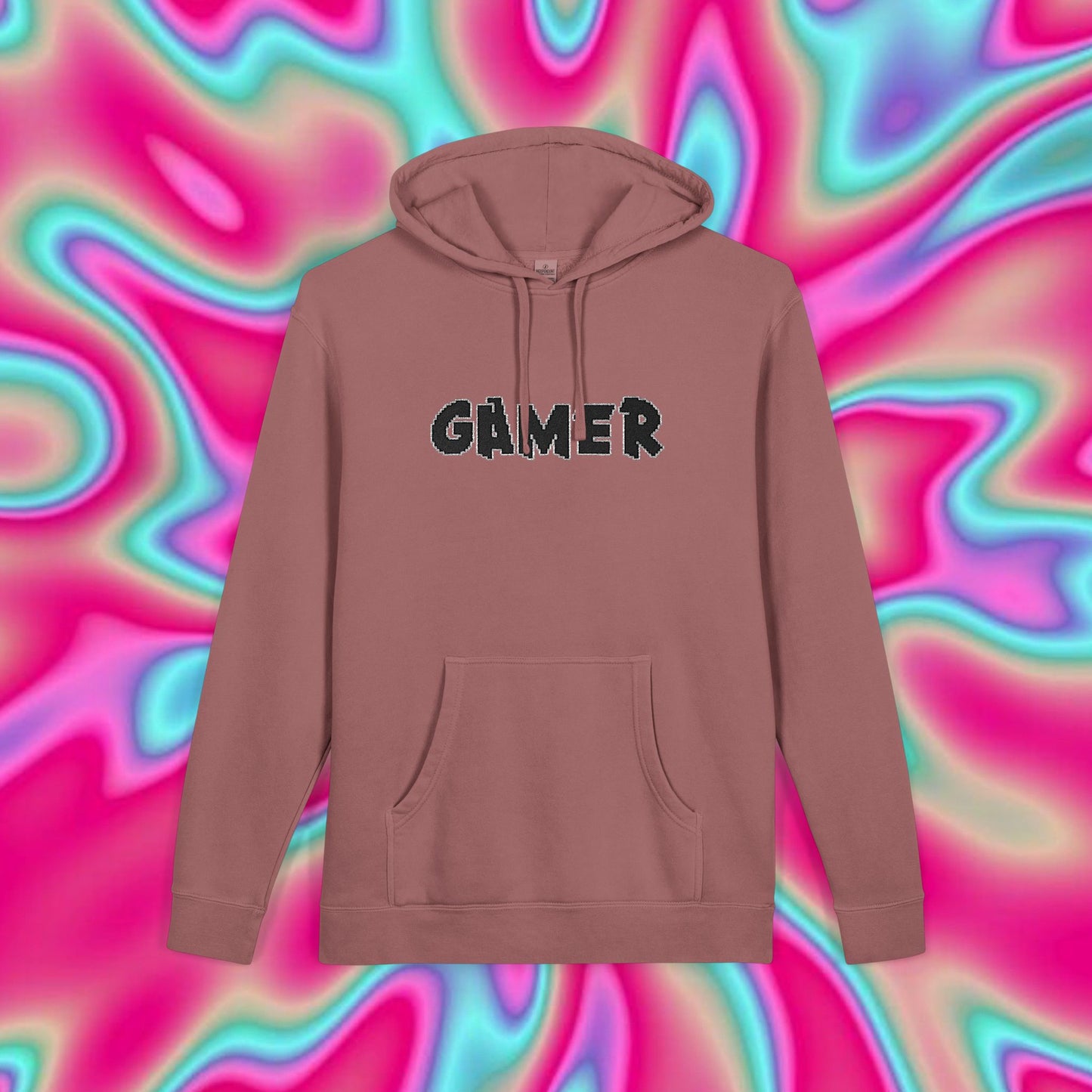 Gamer Hoodie — Retro Distressed Text Pullover for Gamers