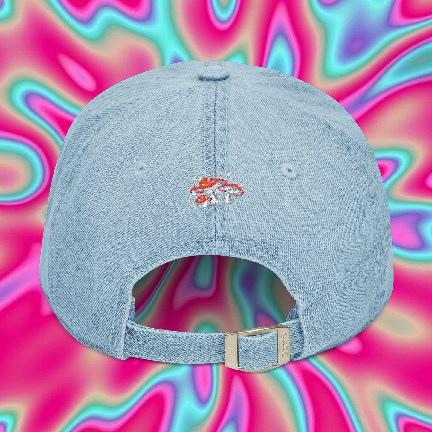 Embroidered 'Frog' Denim Hat — Cute Frog Heart Baseball Cap
