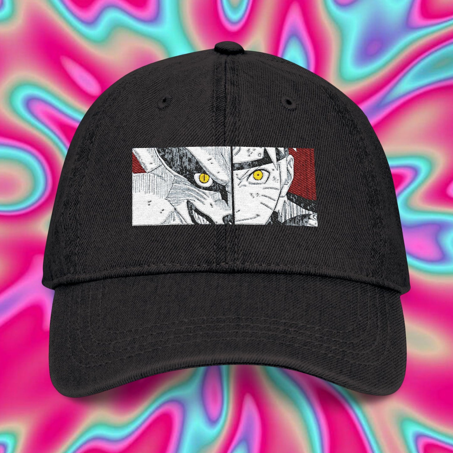 Naruto & Kurama Embroidered Denim Hat
