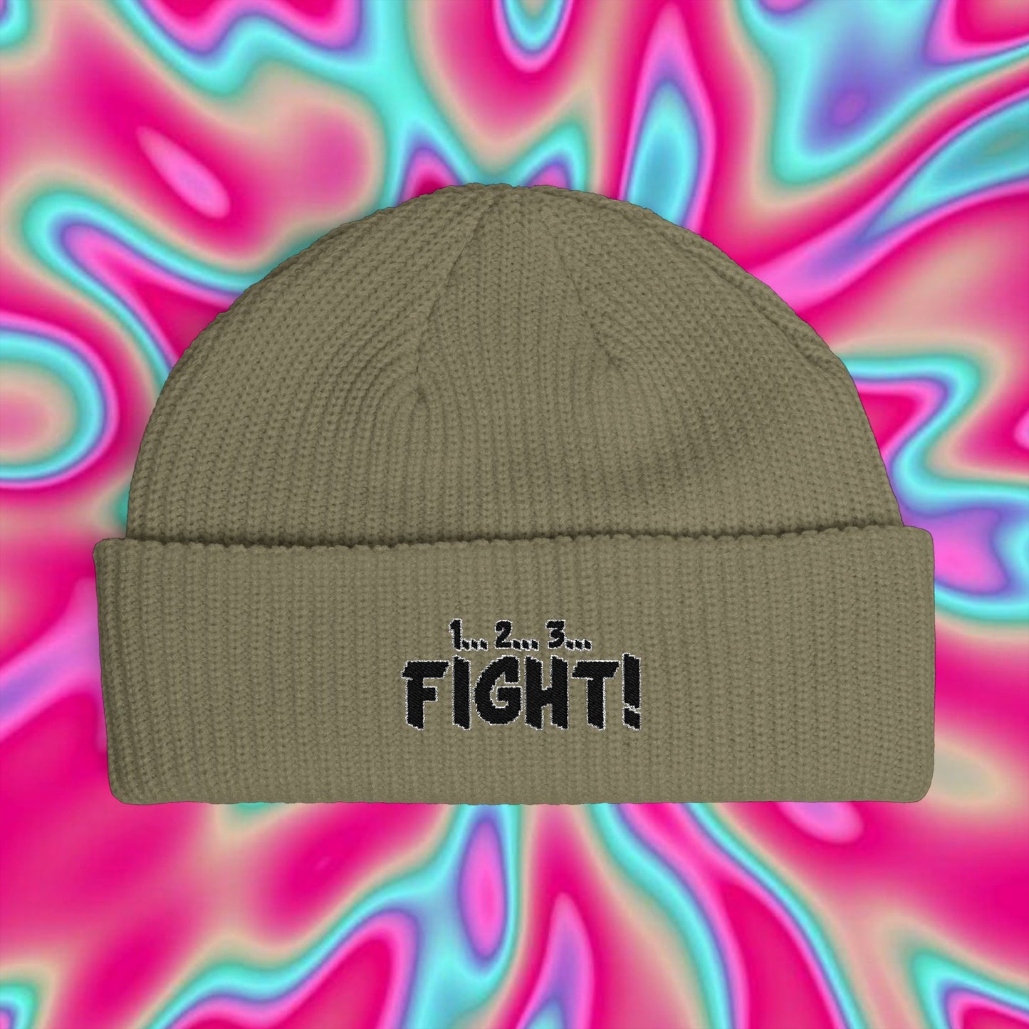 Retro Arcade 'FIGHT!' Cuff Beanie
