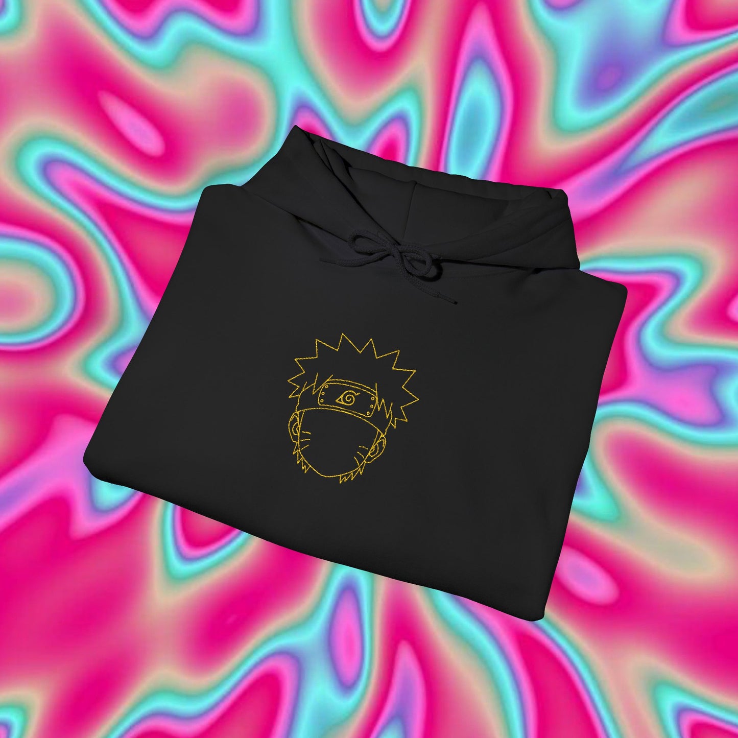 Naruto Uzumaki Minimal Outline Hoodie — Anime Ninja Graphic Sweatshirt