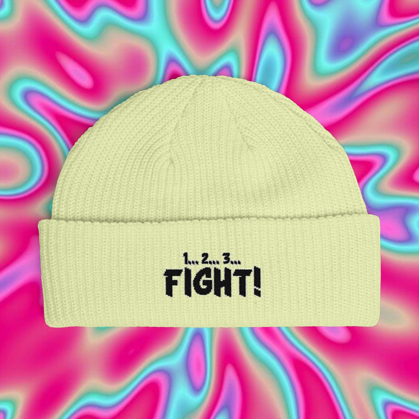 Retro Arcade 'FIGHT!' Cuff Beanie