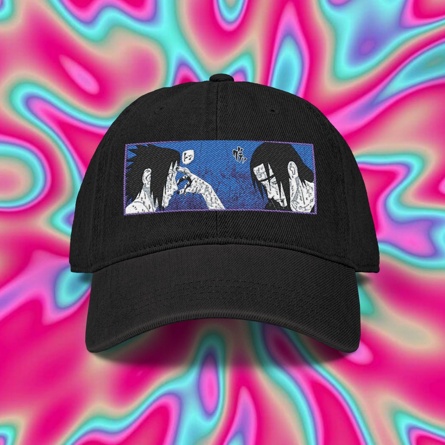 Itachi & Sasuke Uchiha Denim Hat — Embroidered Anime Cap