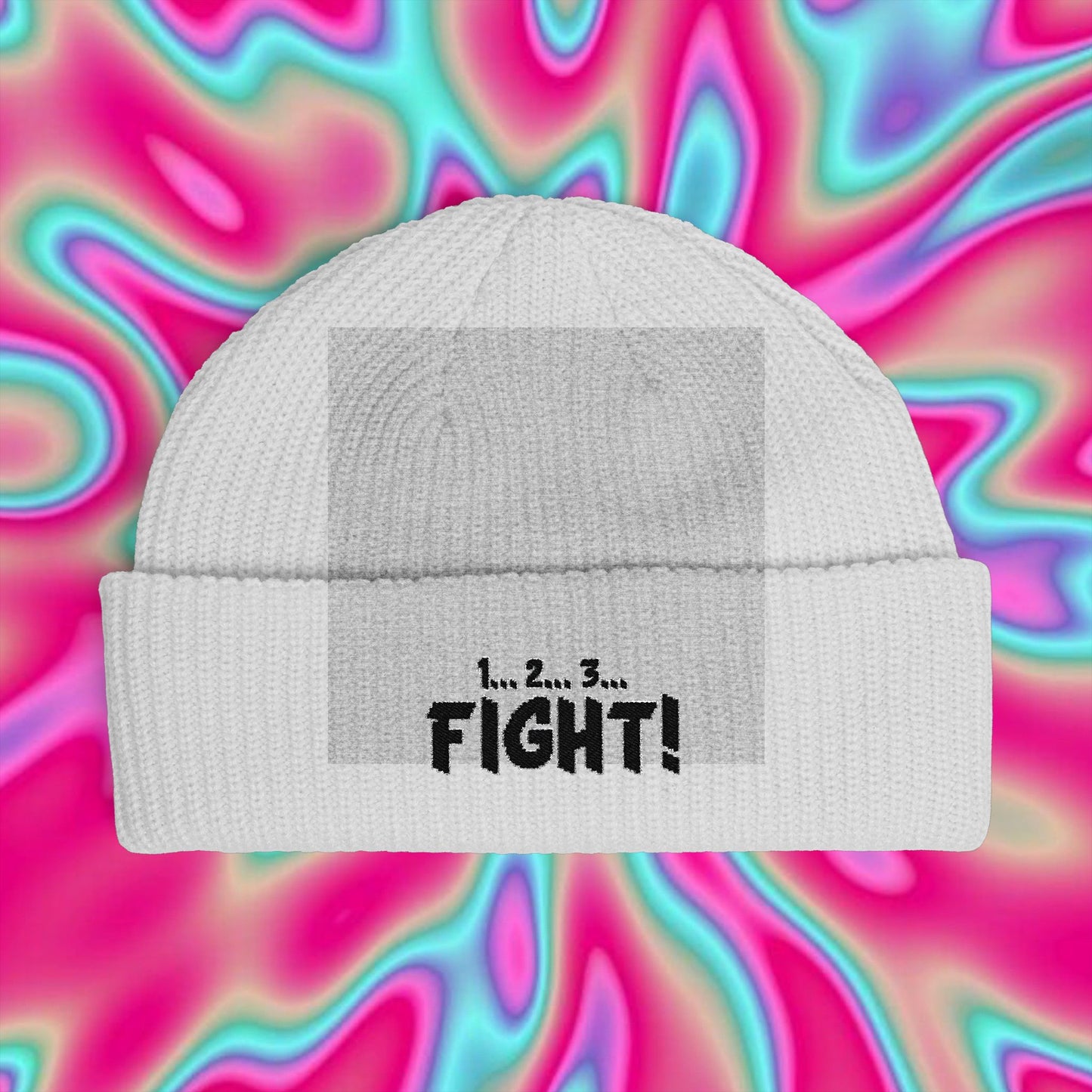 Retro Arcade 'FIGHT!' Cuff Beanie
