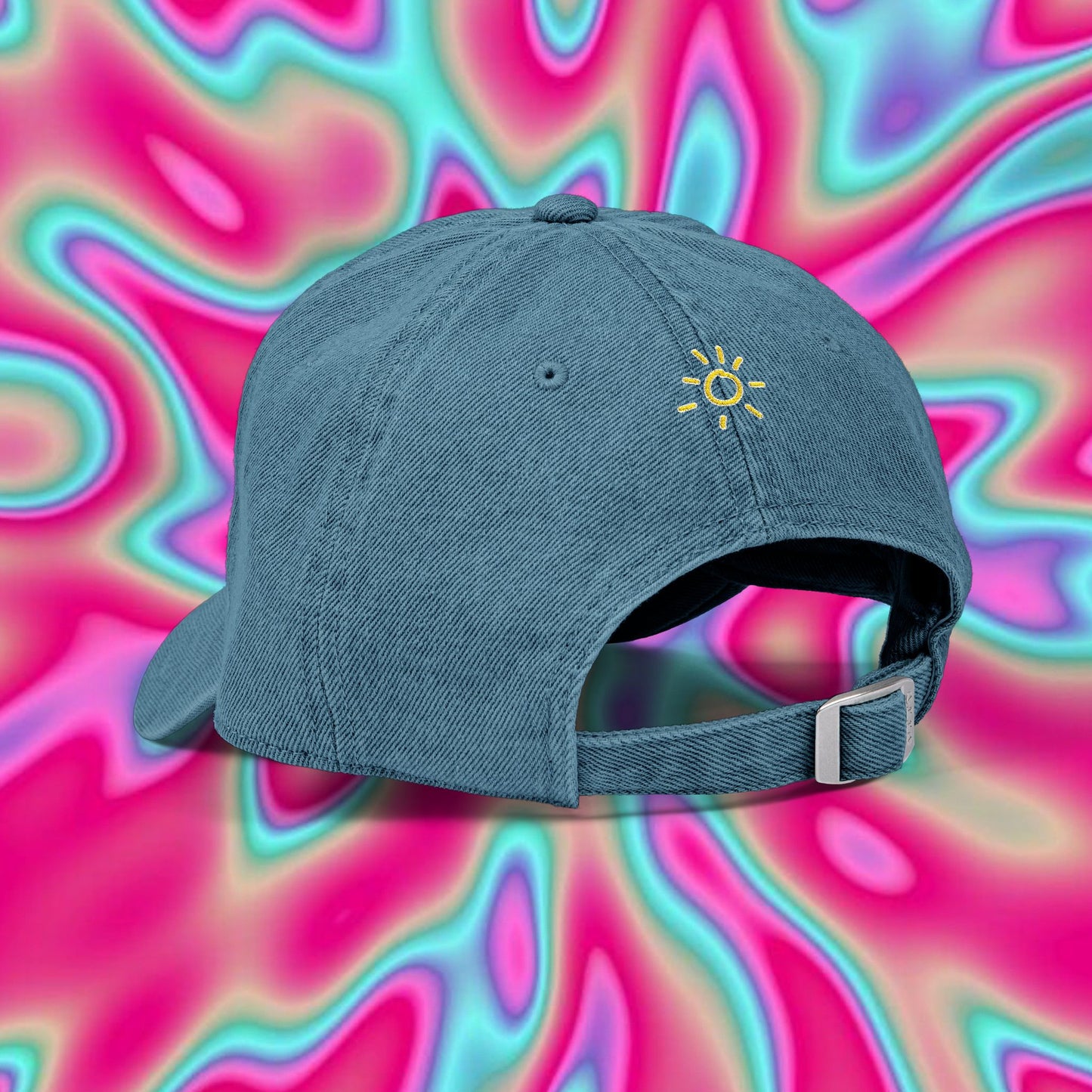 Summer Embroidered Denim Hat — Cute Sun Patch Cap