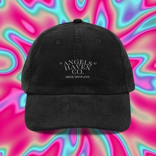 Vintage Corduroy Cap — "Angels Haven Co." Embroidered Dad Hat