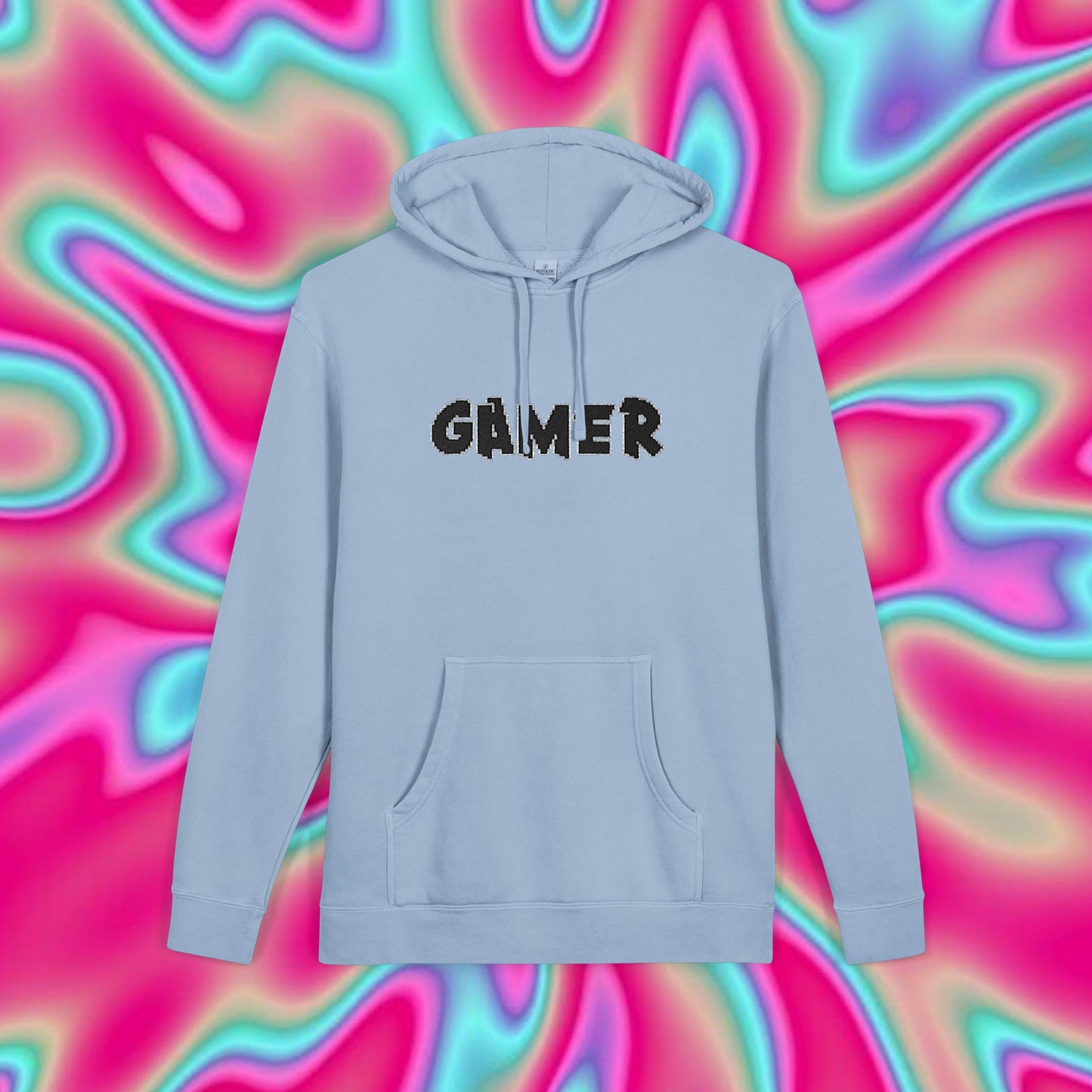 Gamer Hoodie — Retro Distressed Text Pullover for Gamers