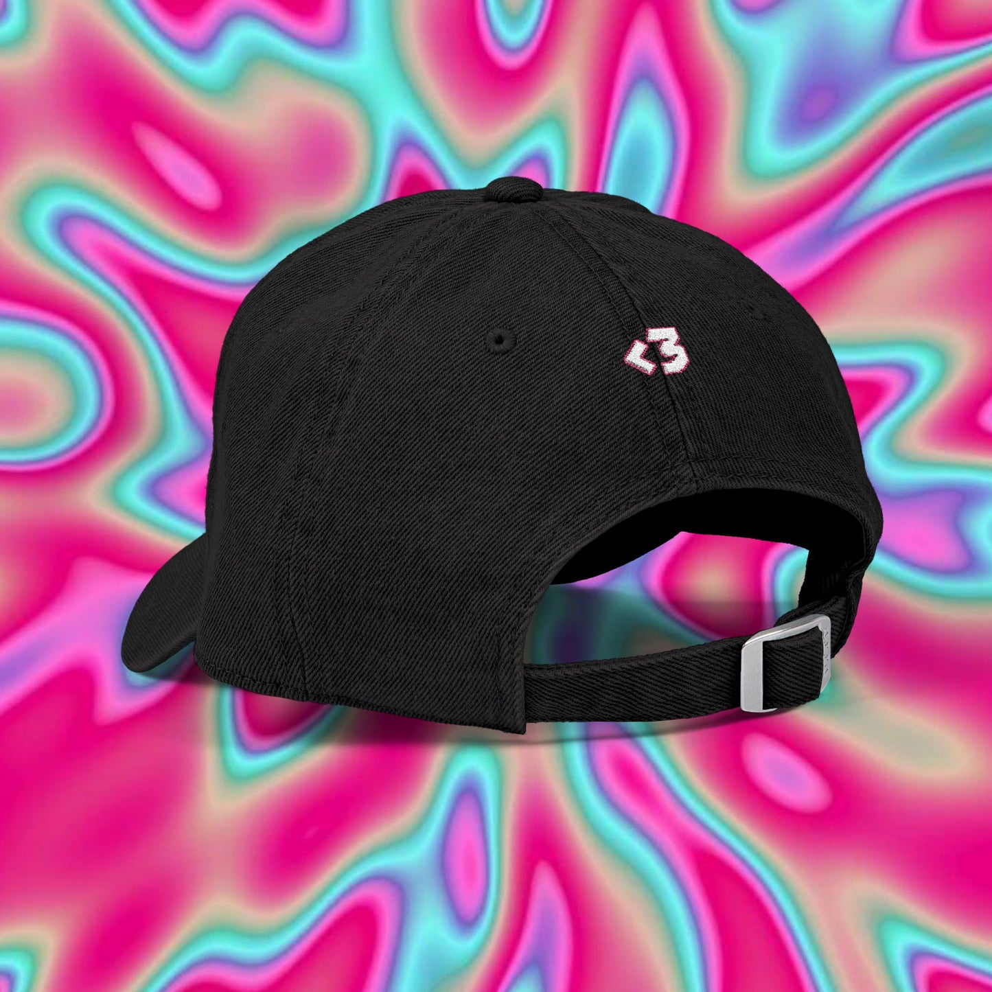 Embroidered Denim Hat — 'WHORE' Bold Script Cap