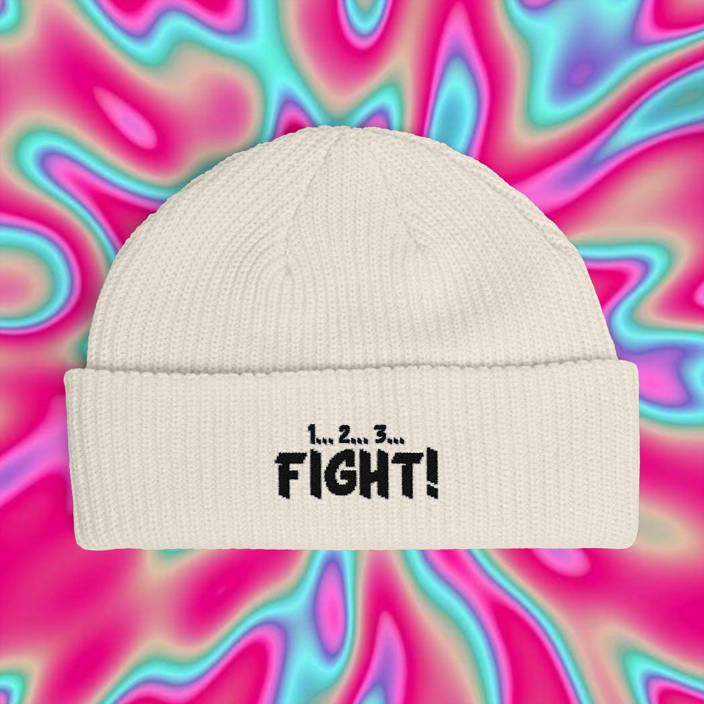 Retro Arcade 'FIGHT!' Cuff Beanie