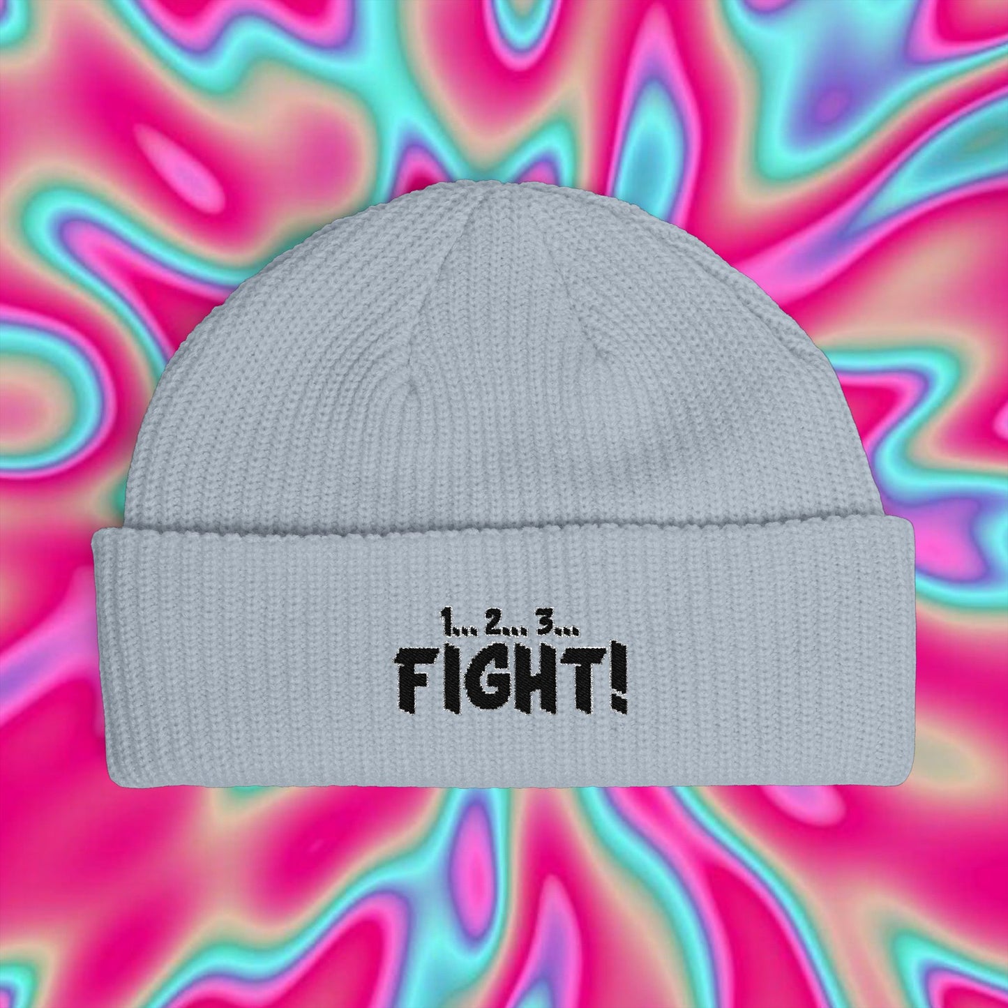 Retro Arcade 'FIGHT!' Cuff Beanie