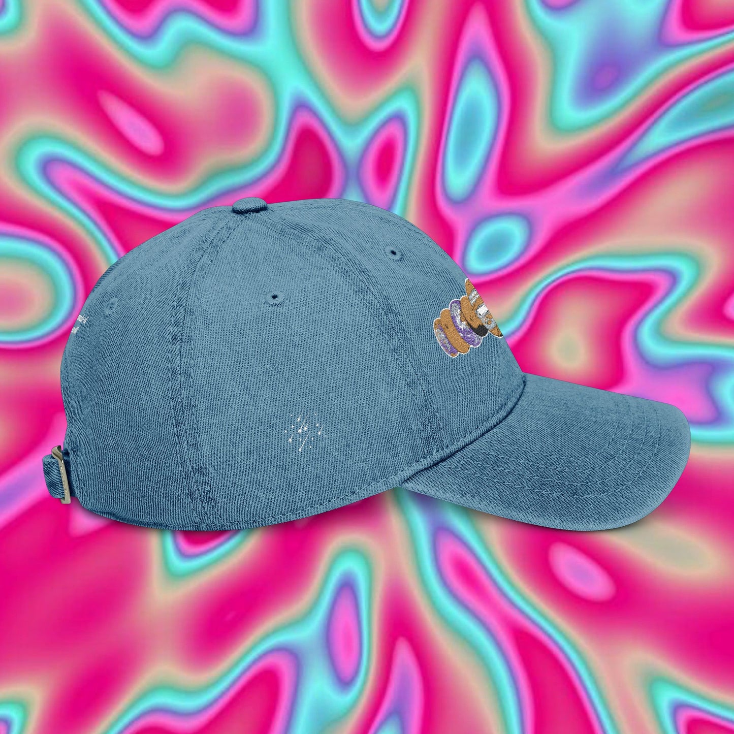 Embroidered Planet Phases Denim Hat — Retro Astronomy Baseball Cap