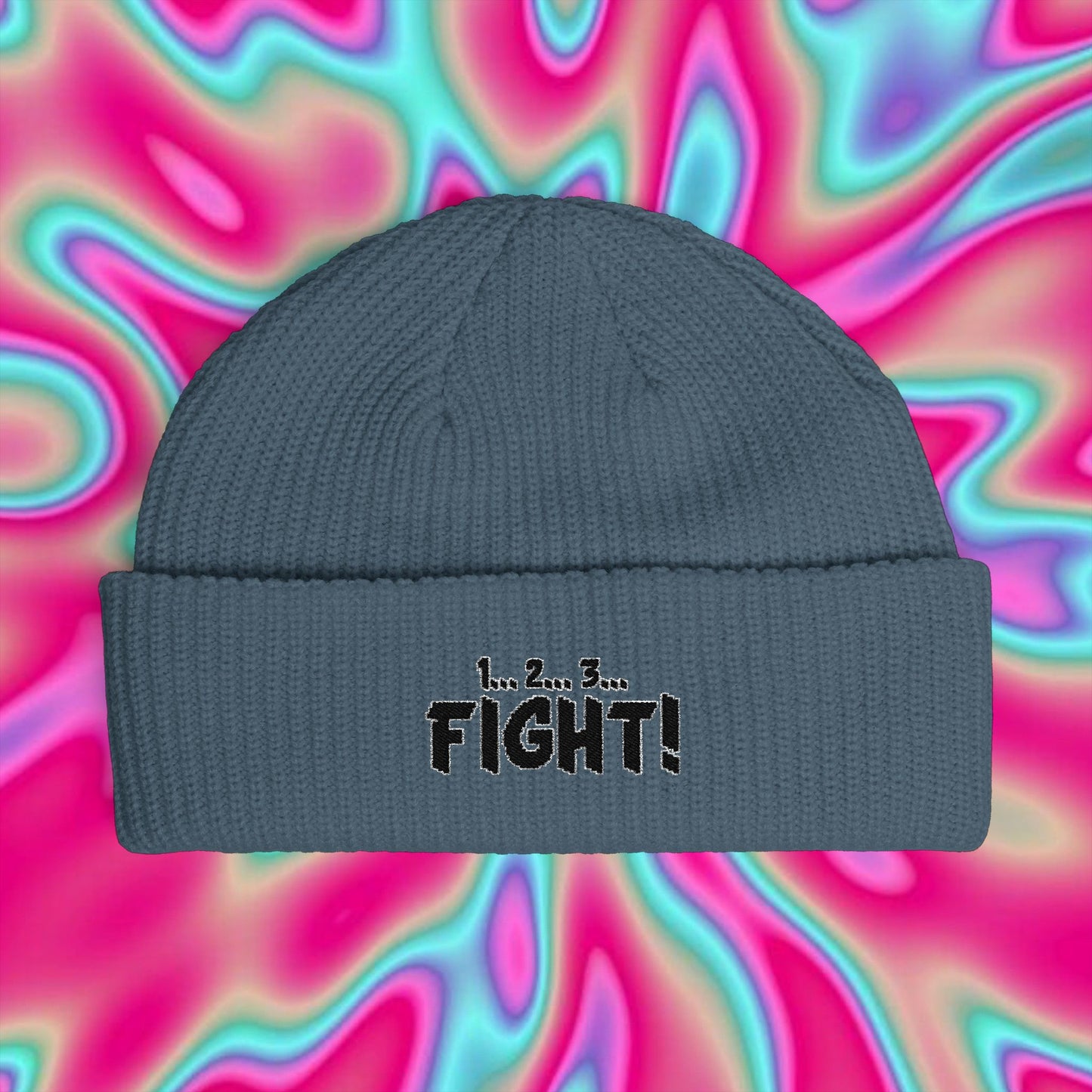 Retro Arcade 'FIGHT!' Cuff Beanie