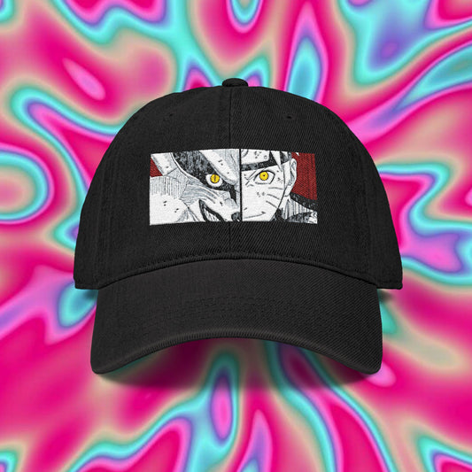 Naruto & Kurama Embroidered Denim Hat