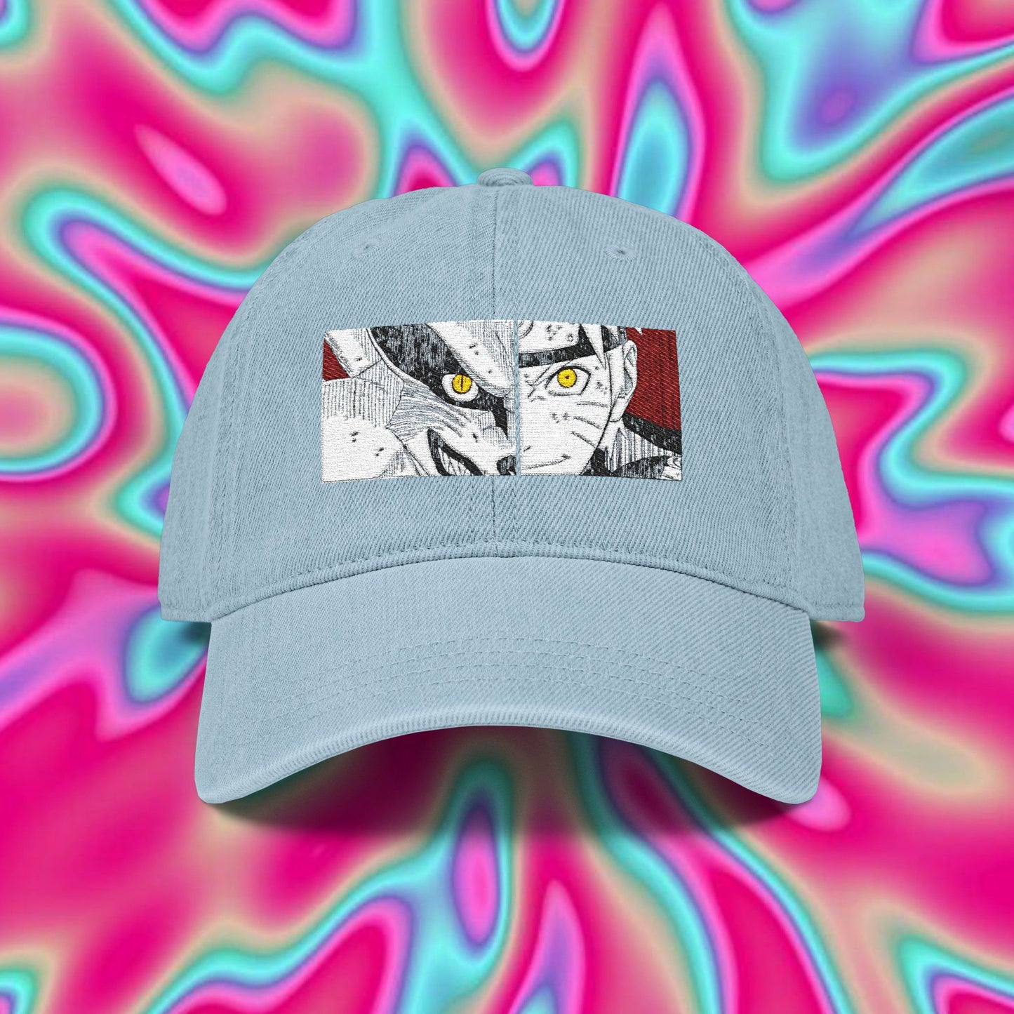 Naruto & Kurama Embroidered Denim Hat
