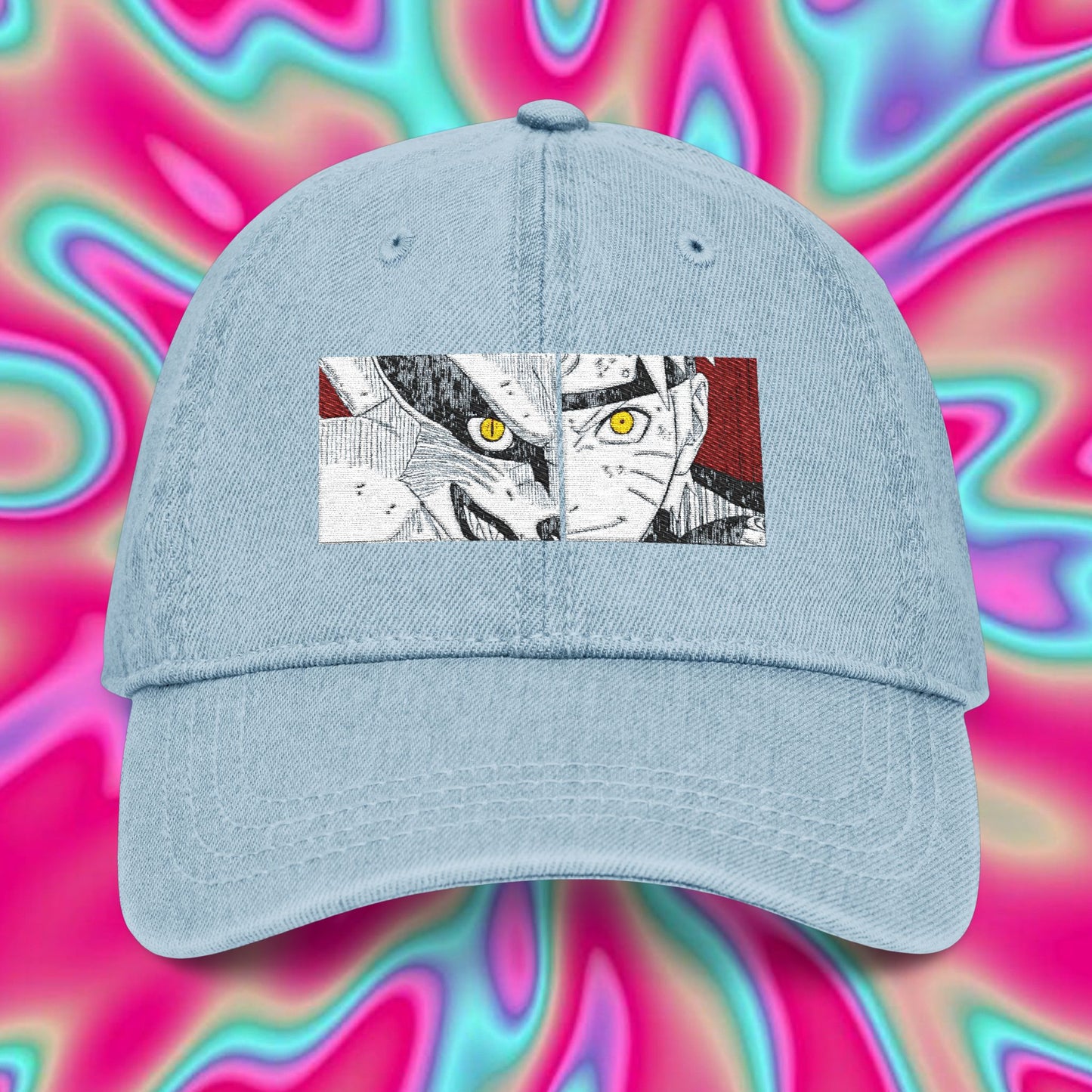 Naruto & Kurama Embroidered Denim Hat