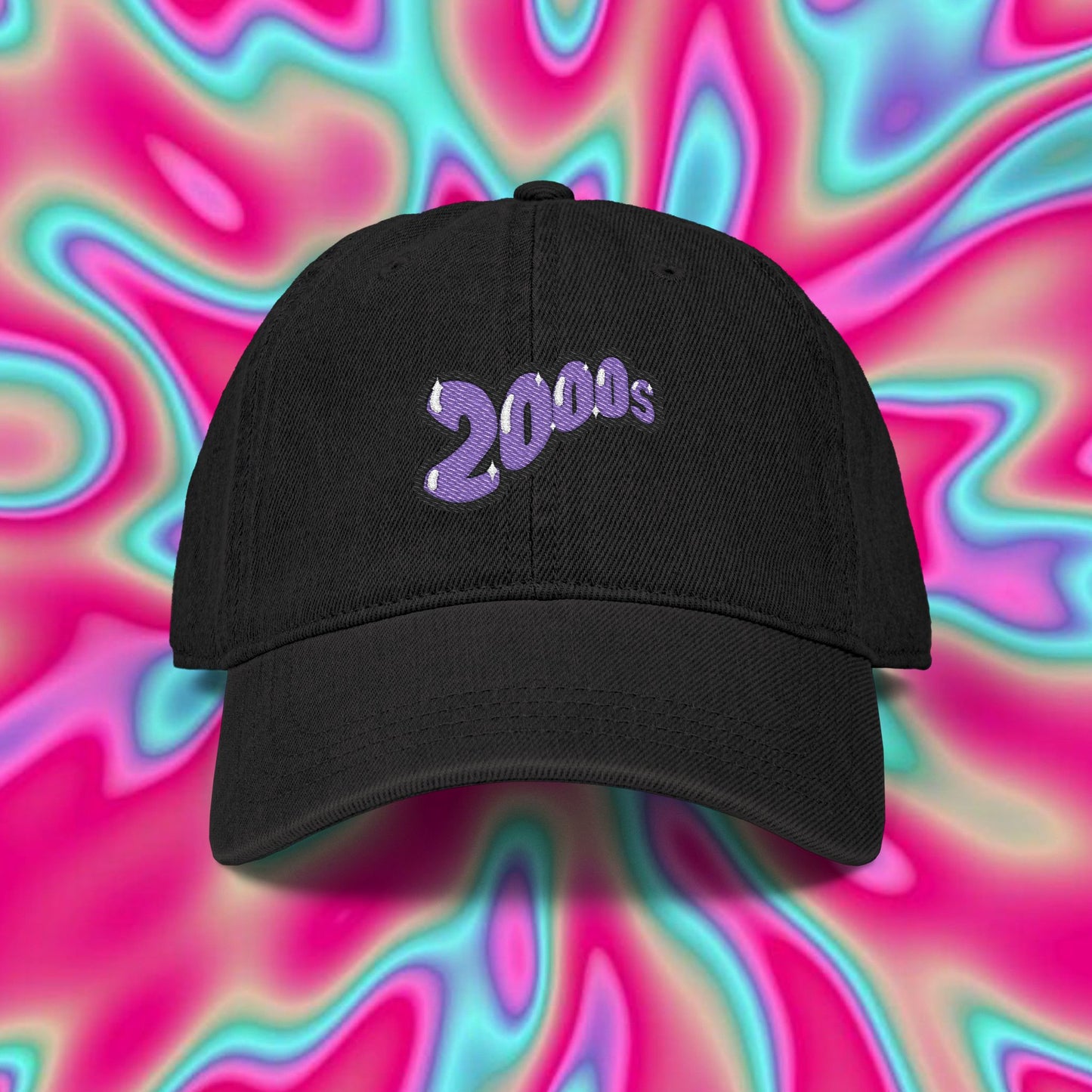 Denim Hat — Embroidered "2000s" Retro Dad Cap